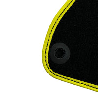 Black Floor Mats for McLaren 600 LT (2018-2020) With Yellow Trim - AutoWin