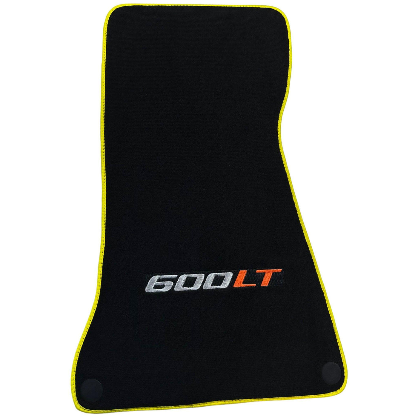 Black Floor Mats for McLaren 600 LT (2018-2020) With Yellow Trim - AutoWin