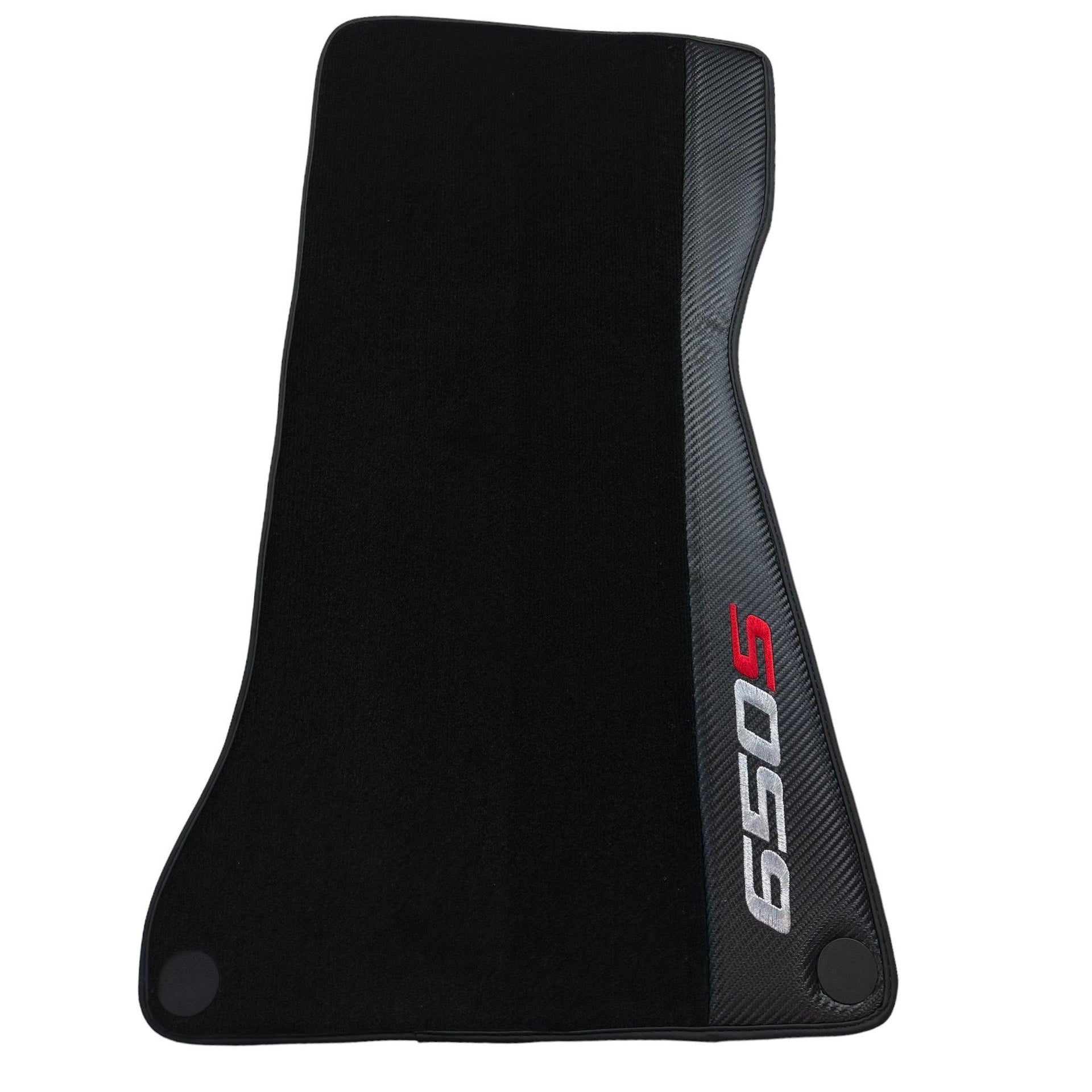 Black Floor Mats For McLaren 650S Black Tailored With Carbon Leather - AutoWin