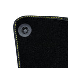 Black Floor Mats For McLaren 650S Black Tailored With Yellow Leather - AutoWin