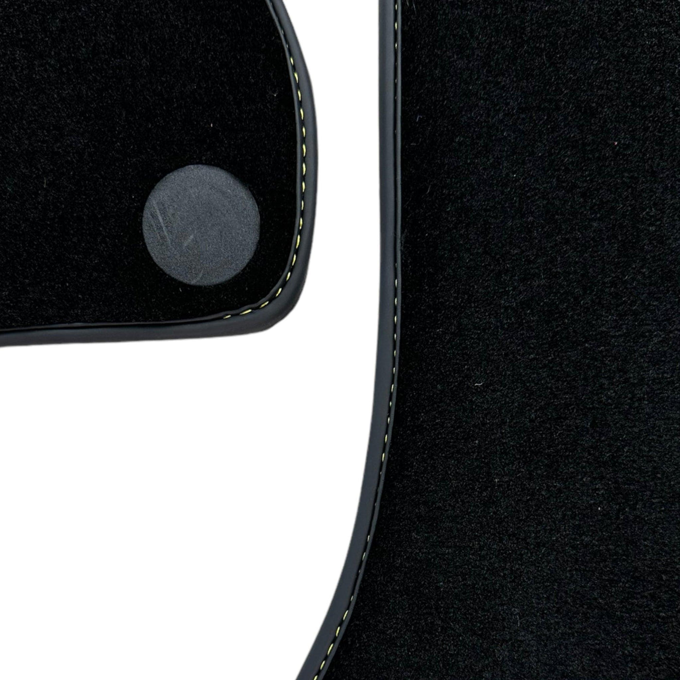 Black Floor Mats For McLaren 650S Black Tailored With Yellow Leather - AutoWin