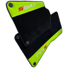 Black Floor Mats For McLaren 720S Year 2017-2021 With Green Leather - AutoWin