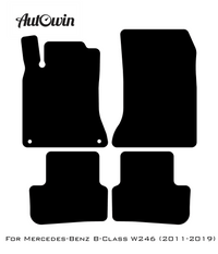 Black Floor Mats For Mercedes Benz B-Class W246 (2011-2019) | Limited Edition - AutoWin