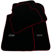 Black Floor Mats For Mercedes-Benz C Class W202 (1993-2000) ER56 Design | Red Trim - AutoWin