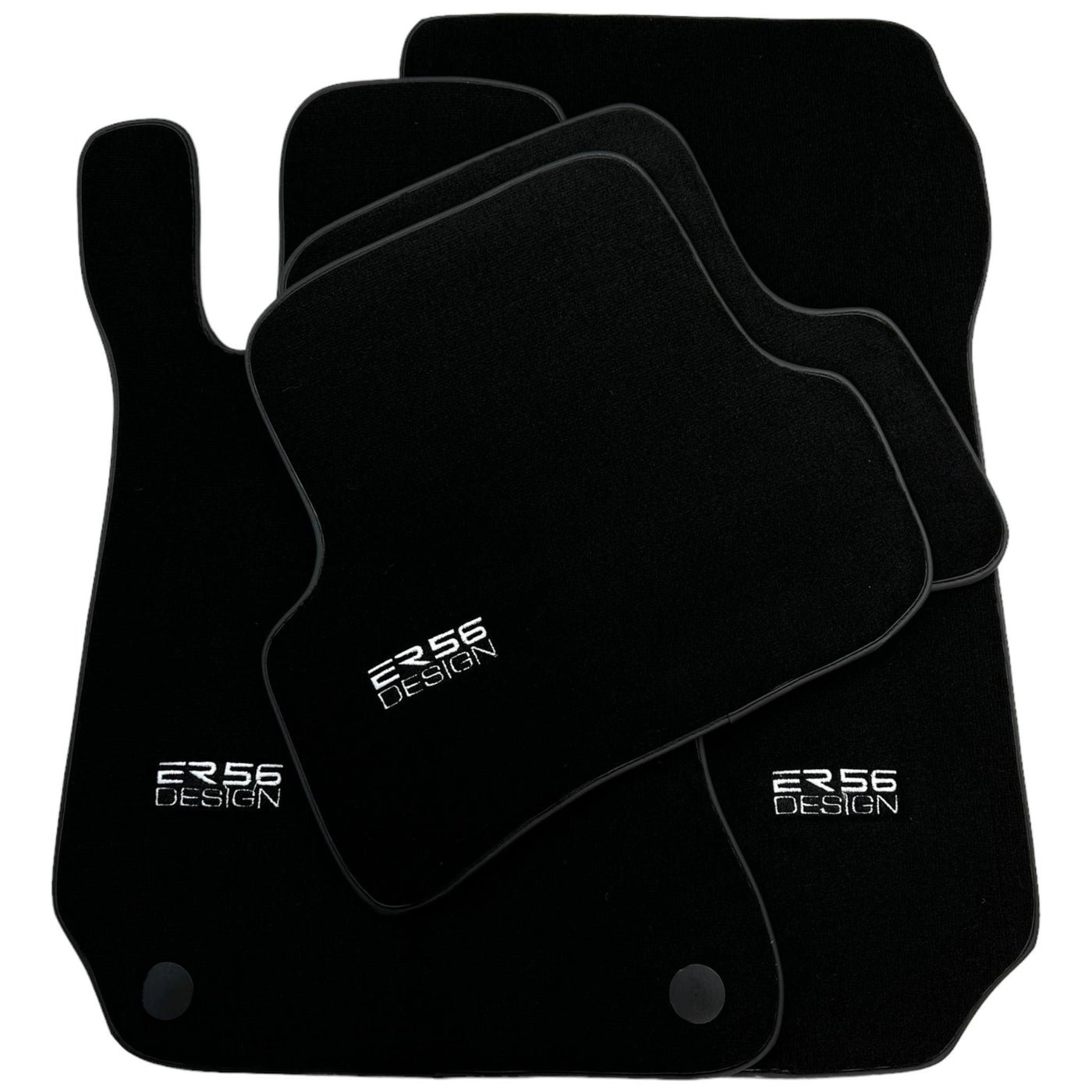 Black Floor Mats For Mercedes-Benz C Class W204 Coupe 2012-2015 ER56 Design - AutoWin