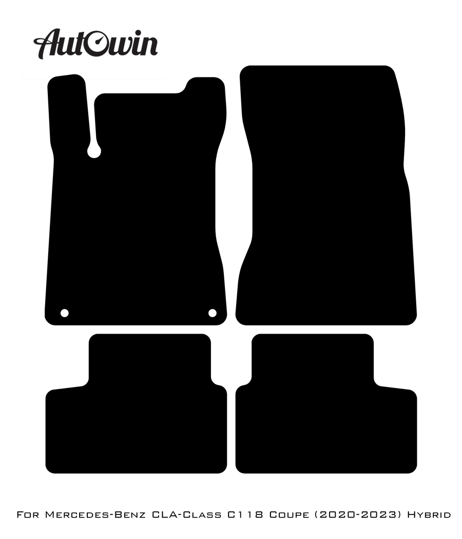 Black Floor Mats For Mercedes Benz CLA-Class C118 Coupe (2020-2023) Hybrid | Limited Edition - AutoWin