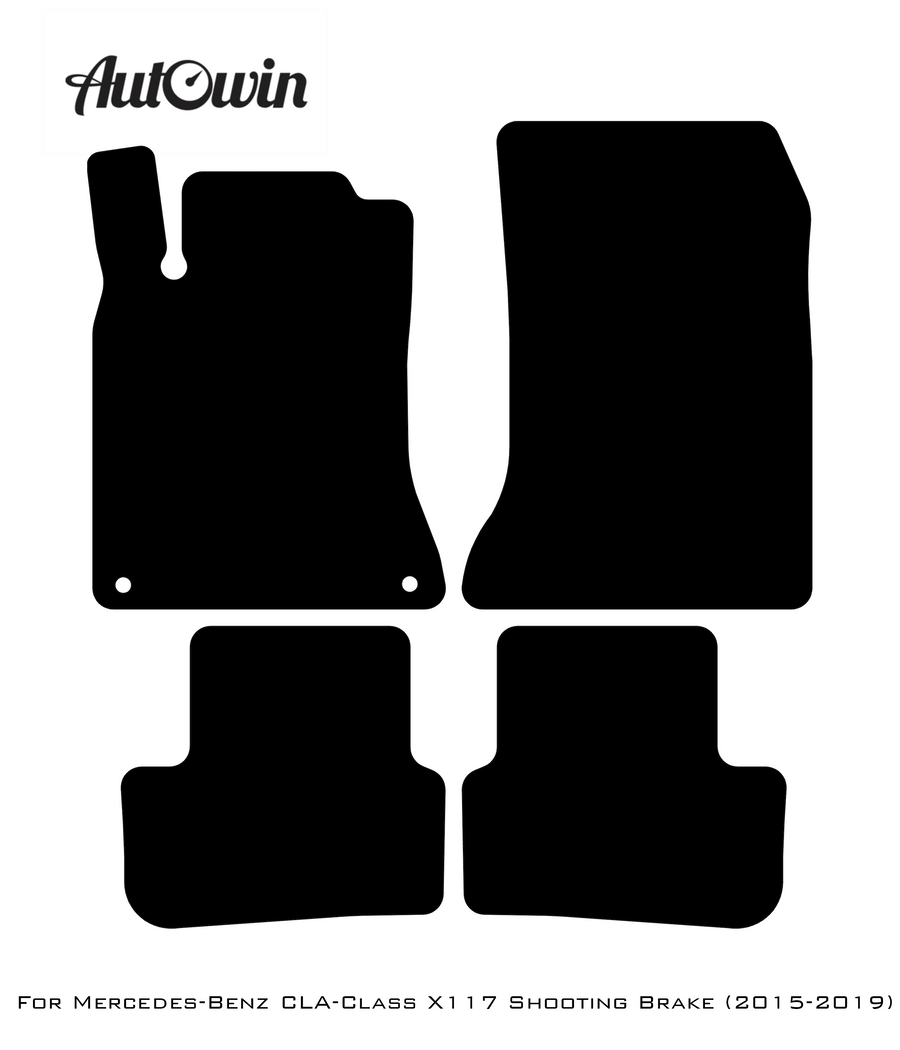 Black Floor Mats For Mercedes Benz CLA-Class X117 Shooting Brake (2015-2019) | Limited Edition - AutoWin