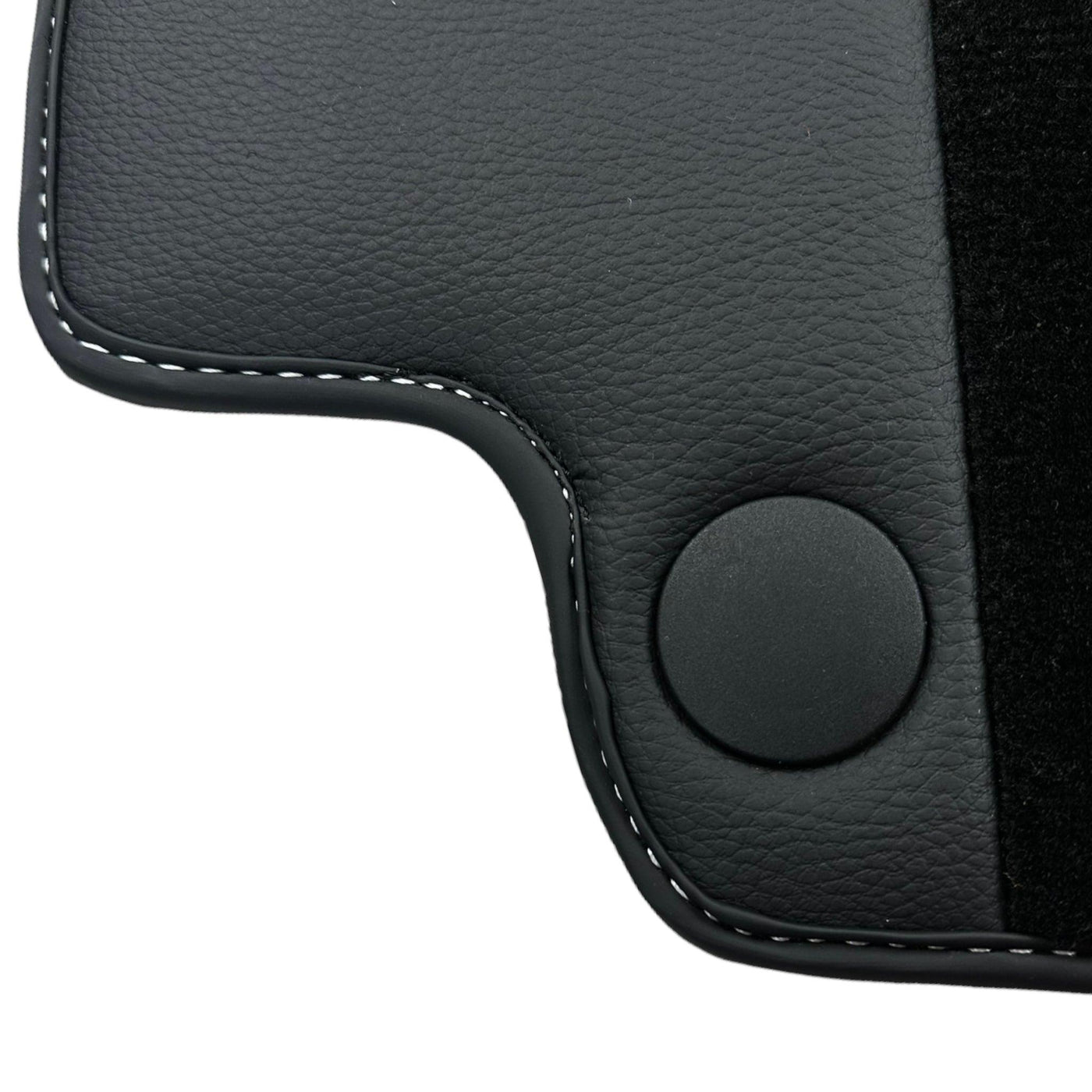 Black Floor Mats for Mercedes Benz E-Class W213 Sedan (2020-2023) Hybrid | "NO STEPS" Fluorescent Logo - AutoWin