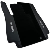 Black Floor Mats for Mercedes Benz E-Class W213 Sedan (2020-2023) Hybrid | "NO STEPS" Fluorescent Logo - AutoWin