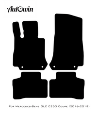 Black Floor Mats For Mercedes Benz GLC-Class C253 Coupe (2016-2019) | Limited Edition - AutoWin