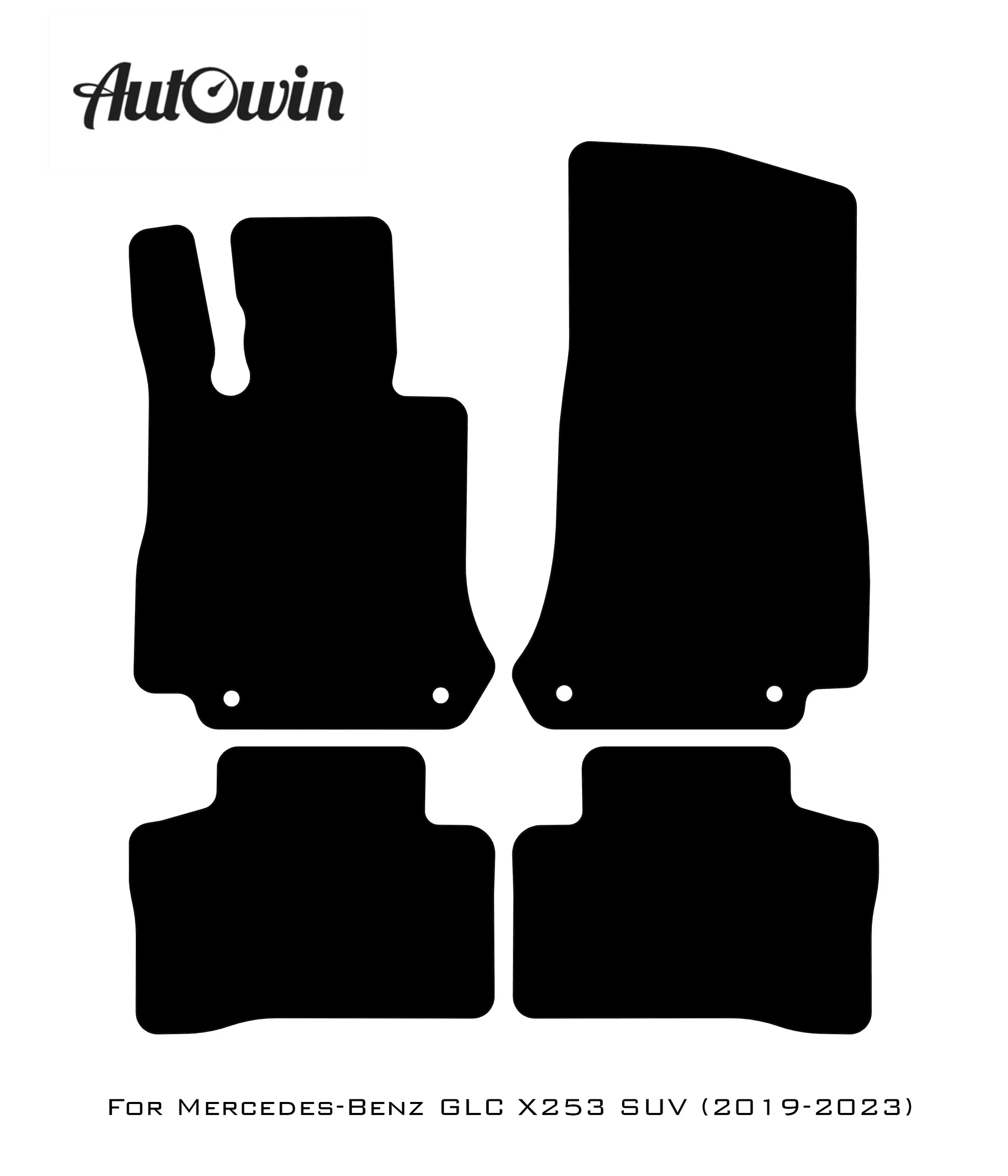 Black Floor Mats For Mercedes Benz GLC-Class X253 SUV (2019-2023) | Limited Edition - AutoWin