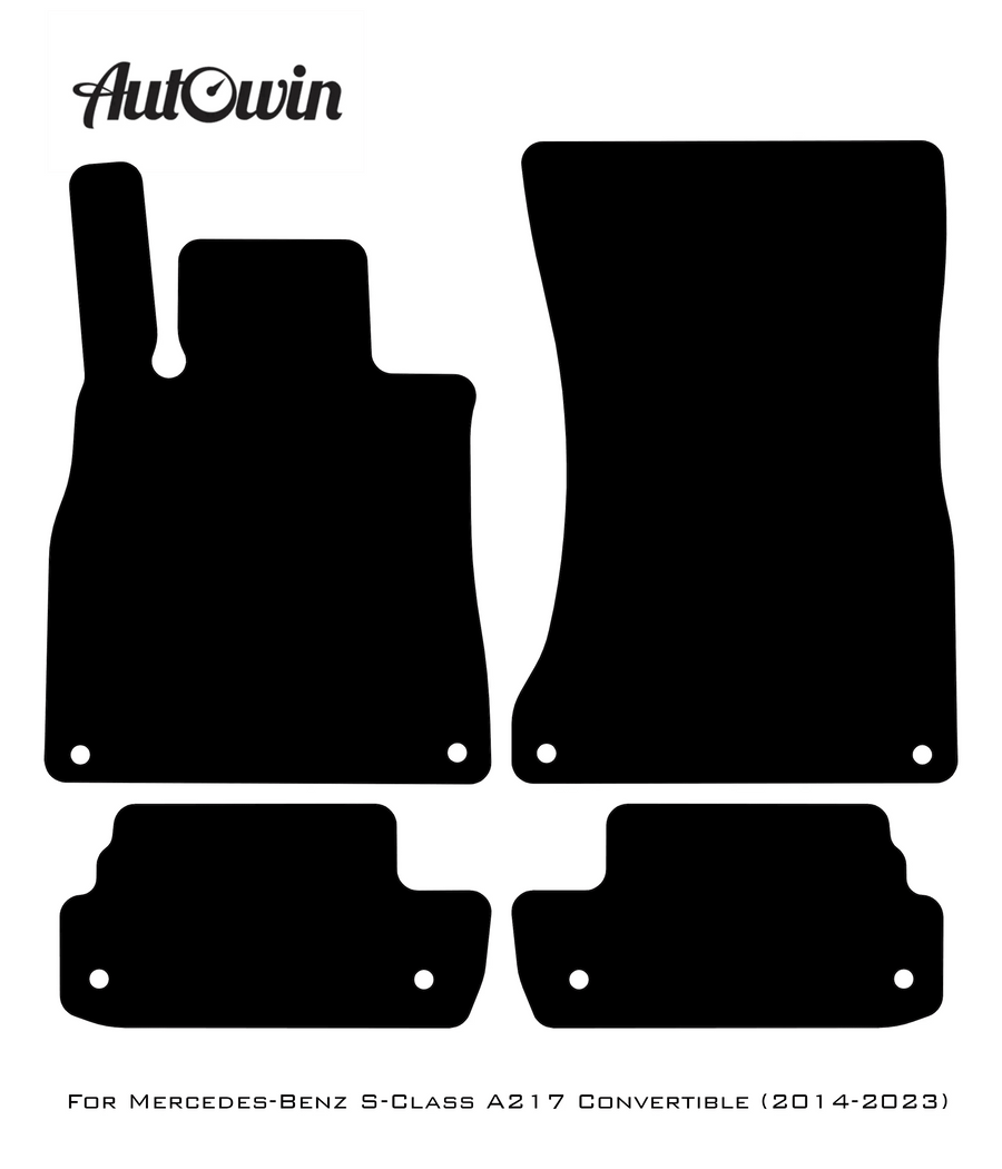 Black Floor Mats For Mercedes Benz S-Class A217 Convertible (2014-2023) | Limited Edition - AutoWin