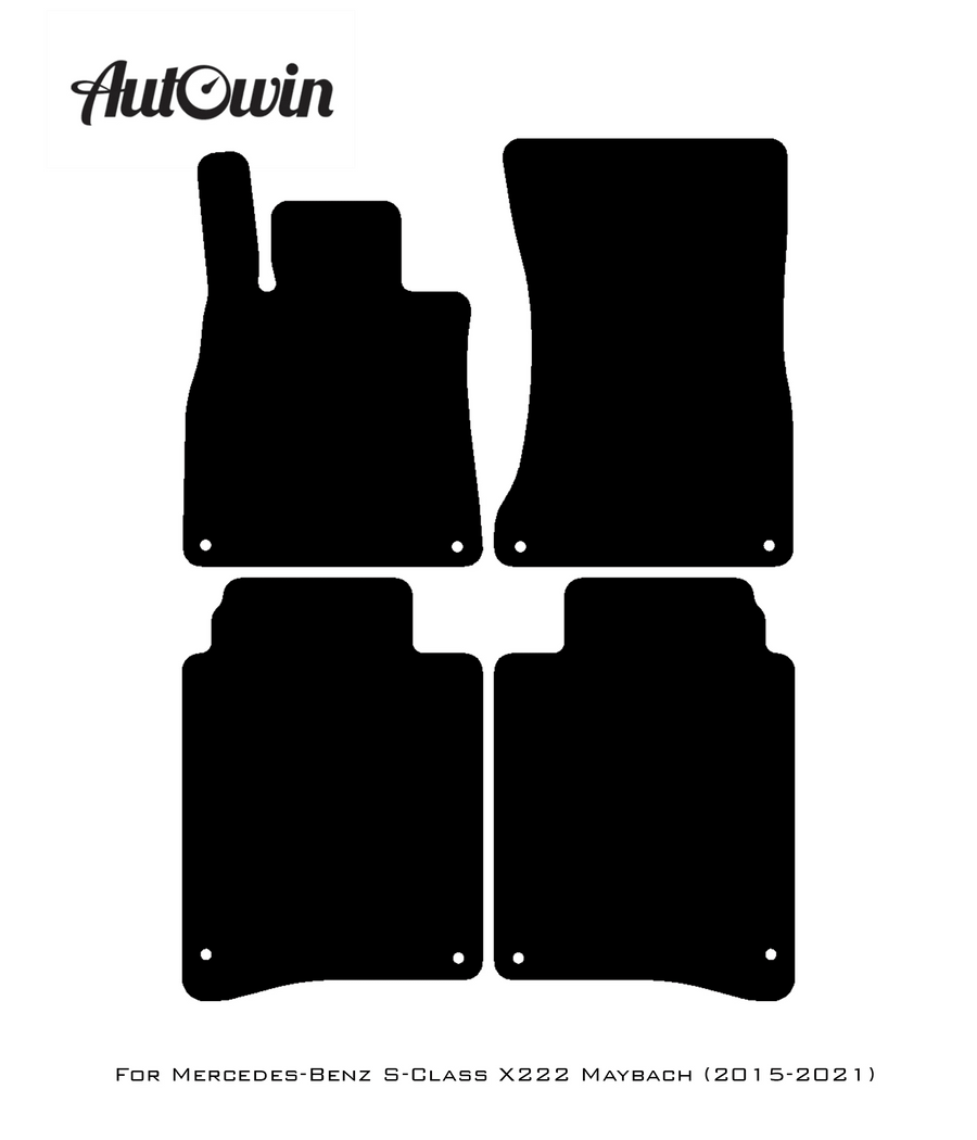 Black Floor Mats For Mercedes Benz S-Class X222 Maybach (2015-2021) | Limited Edition - AutoWin