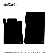 Black Floor Mats For Mercedes-Benz SLK-Class R170 (2000-2004) ER56 Design - AutoWin