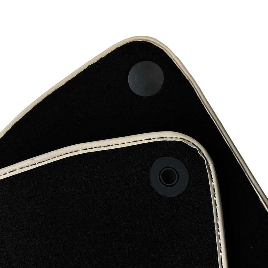 Black Floor Mats For Mercedes-Benz SLK-Class R172 (2011-2023) Beige Trim - AutoWin