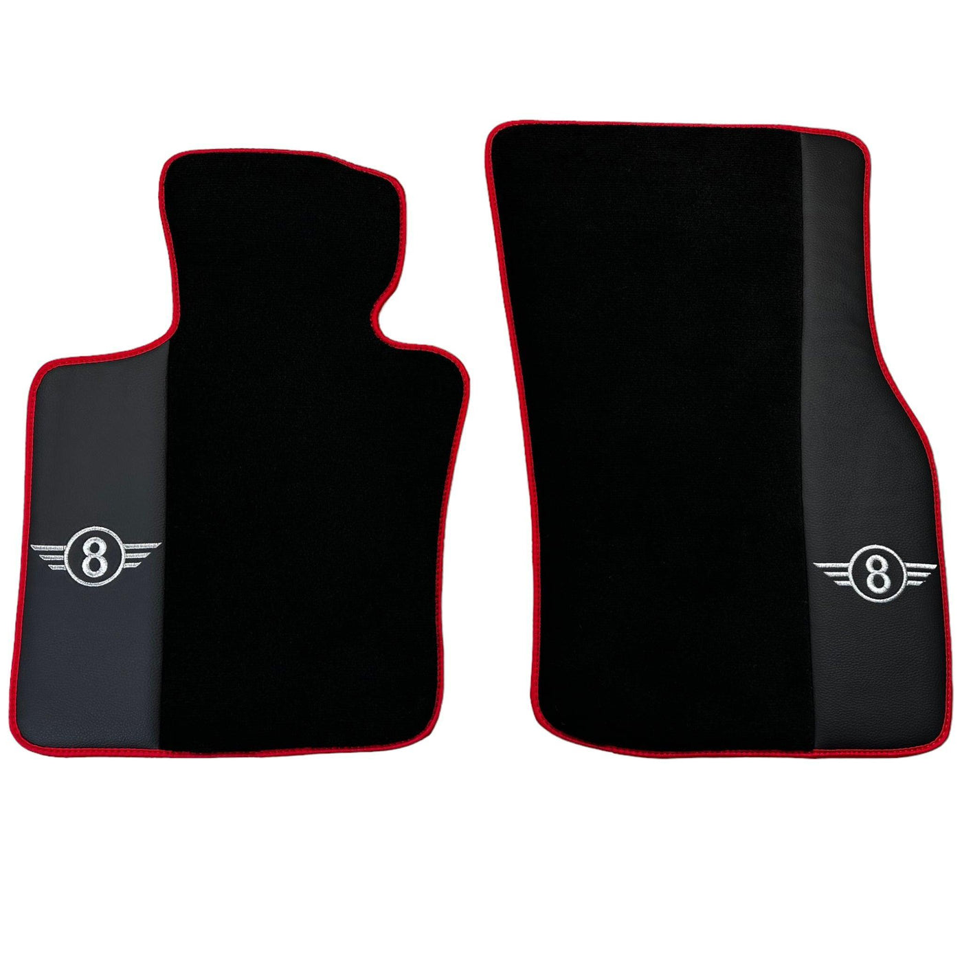 Black Floor Mats for Mini Clubman F54 (2015-2019) With Leather | Red Trim - AutoWin