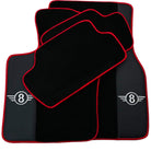Black Floor Mats for Mini Clubman F54 (2019-2023) With Leather | Red Trim - AutoWin