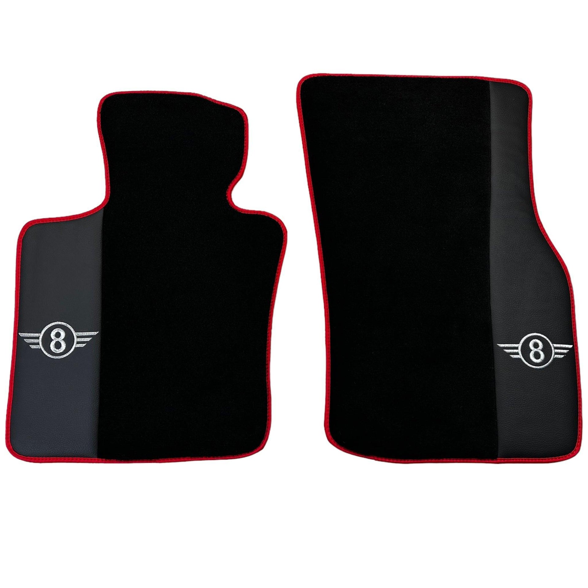 Black Floor Mats for Mini Clubman R55 (2007-2015) With Leather | Red Trim - AutoWin