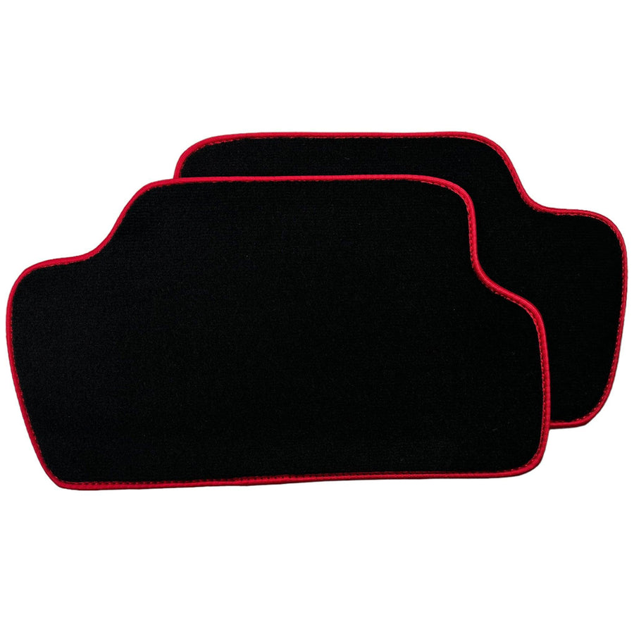 Black Floor Mats for Mini Cooper / One F56 3-doors (2014-2023) With Leather | Red Trim - AutoWin
