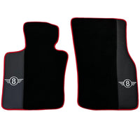 Black Floor Mats for Mini Cooper / One F56 3-doors (2014-2023) With Leather | Red Trim - AutoWin