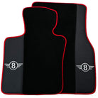 Black Floor Mats for Mini Cooper / One R50 (2001-2007) With Leather | Red Trim - AutoWin