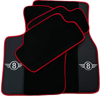 Black Floor Mats for Mini Cooper / One R53 (2001-2007) Cooper S with Leather | Red Trim - AutoWin