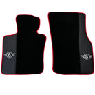 Black Floor Mats for Mini Countryman R60 (2010-2017) With Leather | Red Trim - AutoWin