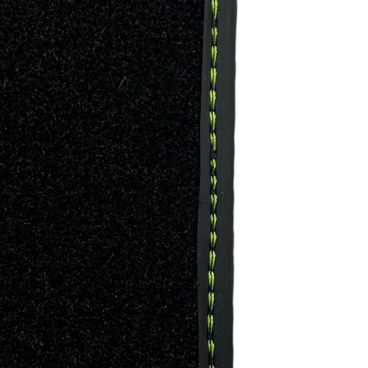 Black Floor Mats for Porsche 911 - 991 (2012-2019) with Green Leather ER56 Design - AutoWin