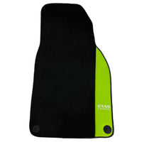 Black Floor Mats for Porsche 911 - 991 (2012-2019) with Green Leather ER56 Design - AutoWin