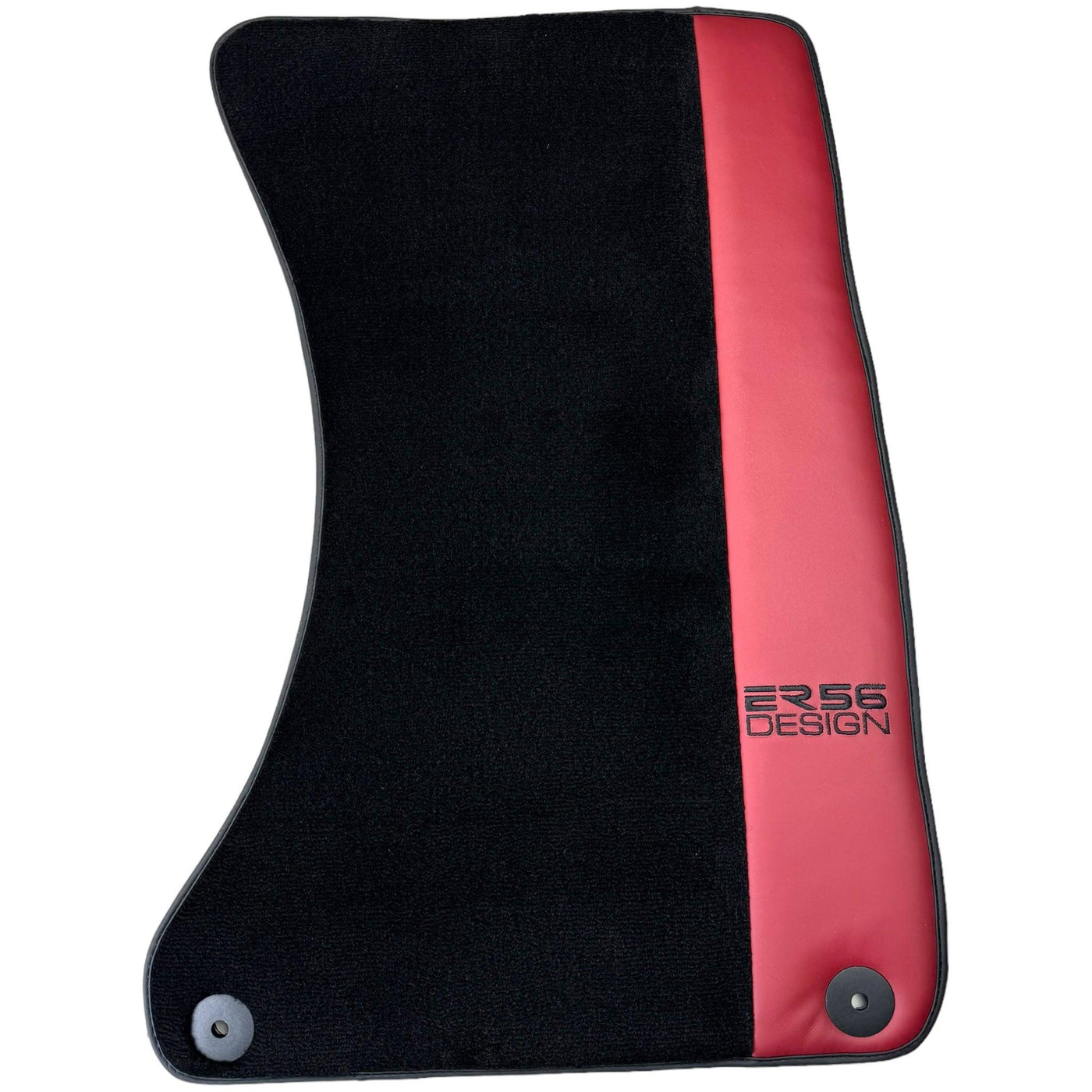 Black Floor Mats for Porsche Macan (2014-2023) with Bordeaux Nappa Leather | ER56 Design - AutoWin