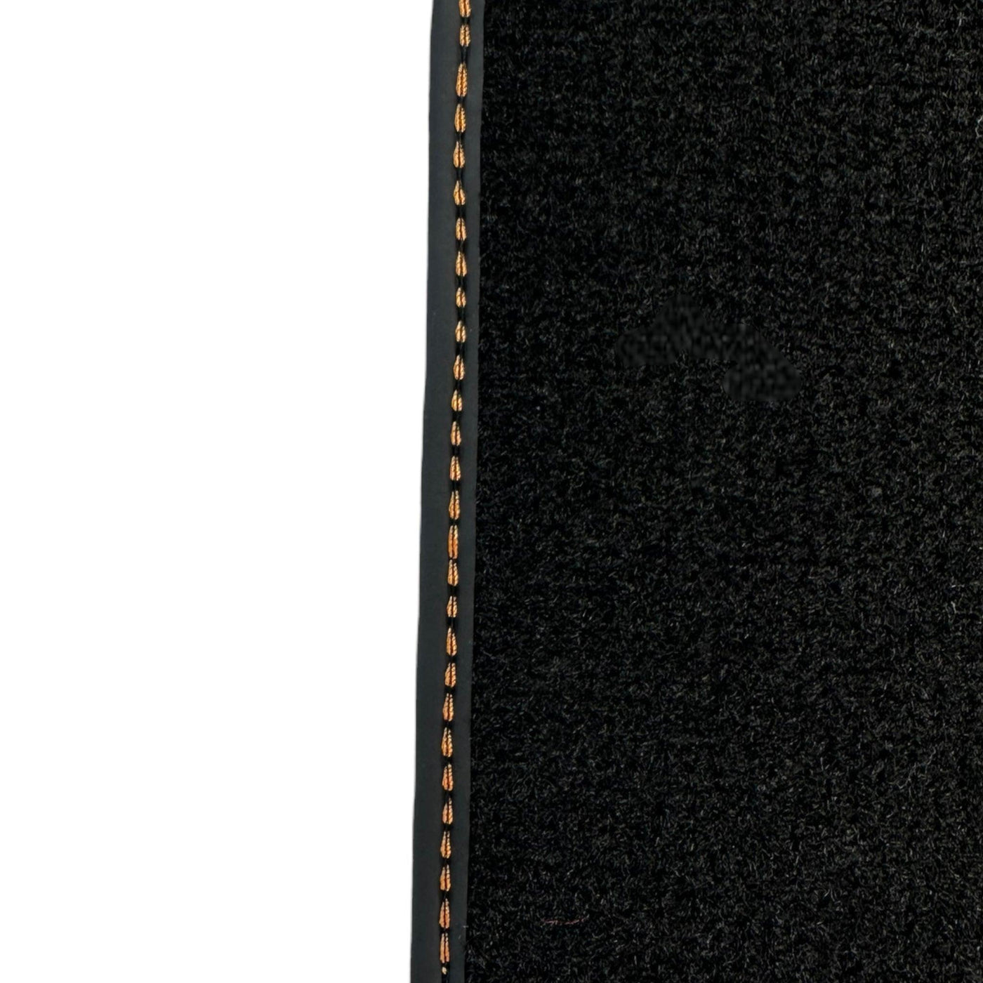 Black Floor Mats for Porsche Macan (2014-2023) with Orange Alcantara Leather ER56 Design - AutoWin