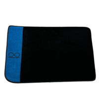 Black Floor Mats For Rolls Royce Black Badge Cullinan Blue Alcantara Leather - AutoWin