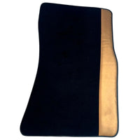 Black Floor Mats for Rolls Royce Cullinan (2018-2025) with Golden Leather