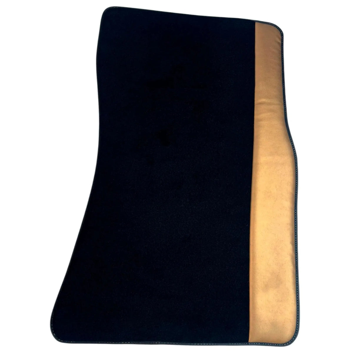 Black Floor Mats for Rolls Royce Dawn (2016-2023) with Golden Leather