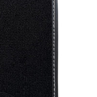 Black Floor Mats for Rolls Royce Dawn 2016-2023 with Gray Leather Borders