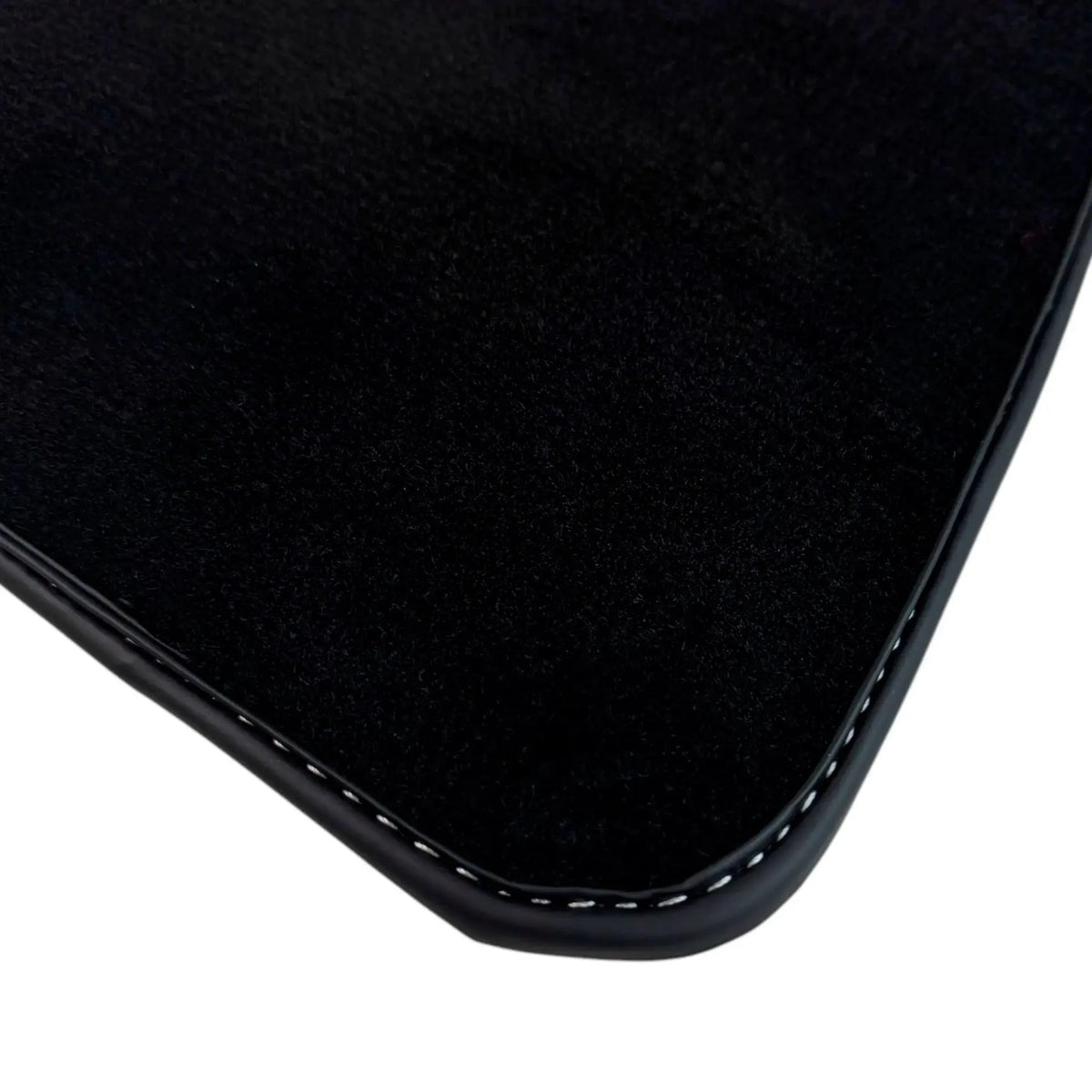 Black Floor Mats for Rolls Royce Dawn (2016-2023) with White Leather