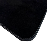 Black Floor Mats for Rolls Royce Dawn (2016-2023) with White Leather