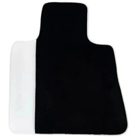 Black Floor Mats for Rolls Royce Dawn (2016-2023) with White Leather | White Trim
