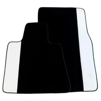 Black Floor Mats for Rolls Royce Ghost Series II (2021–2024) with White Leather
