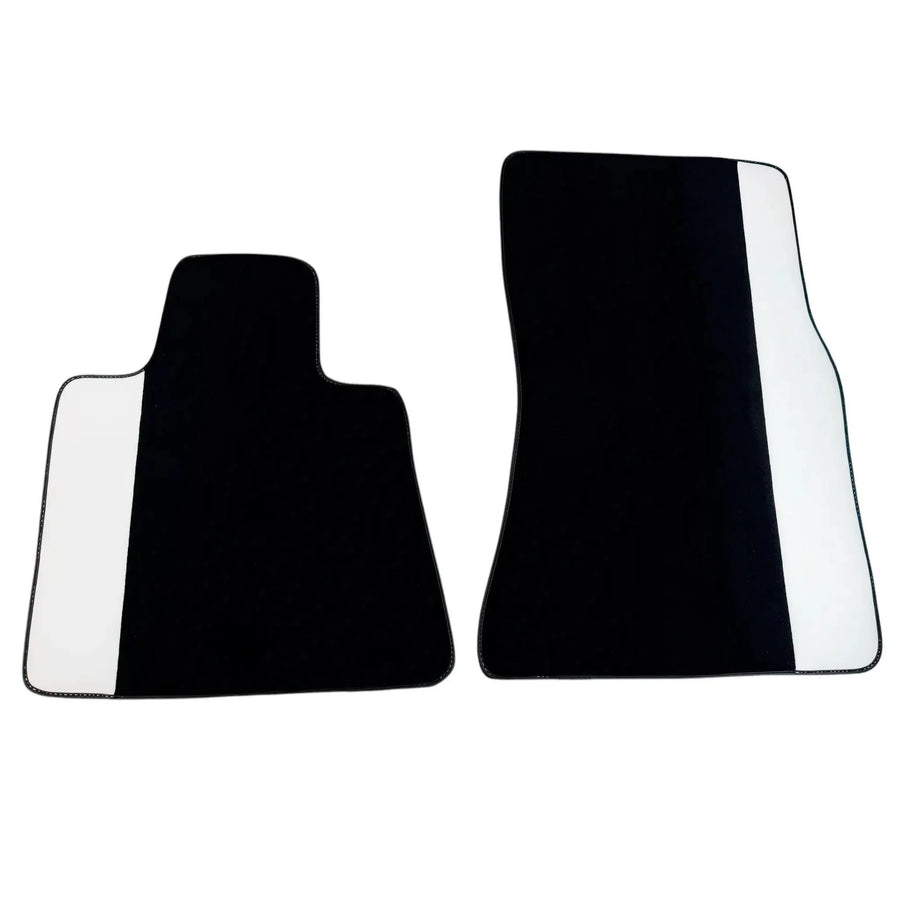 Black Floor Mats for Rolls Royce Ghost Series II (2021–2024) with White Leather