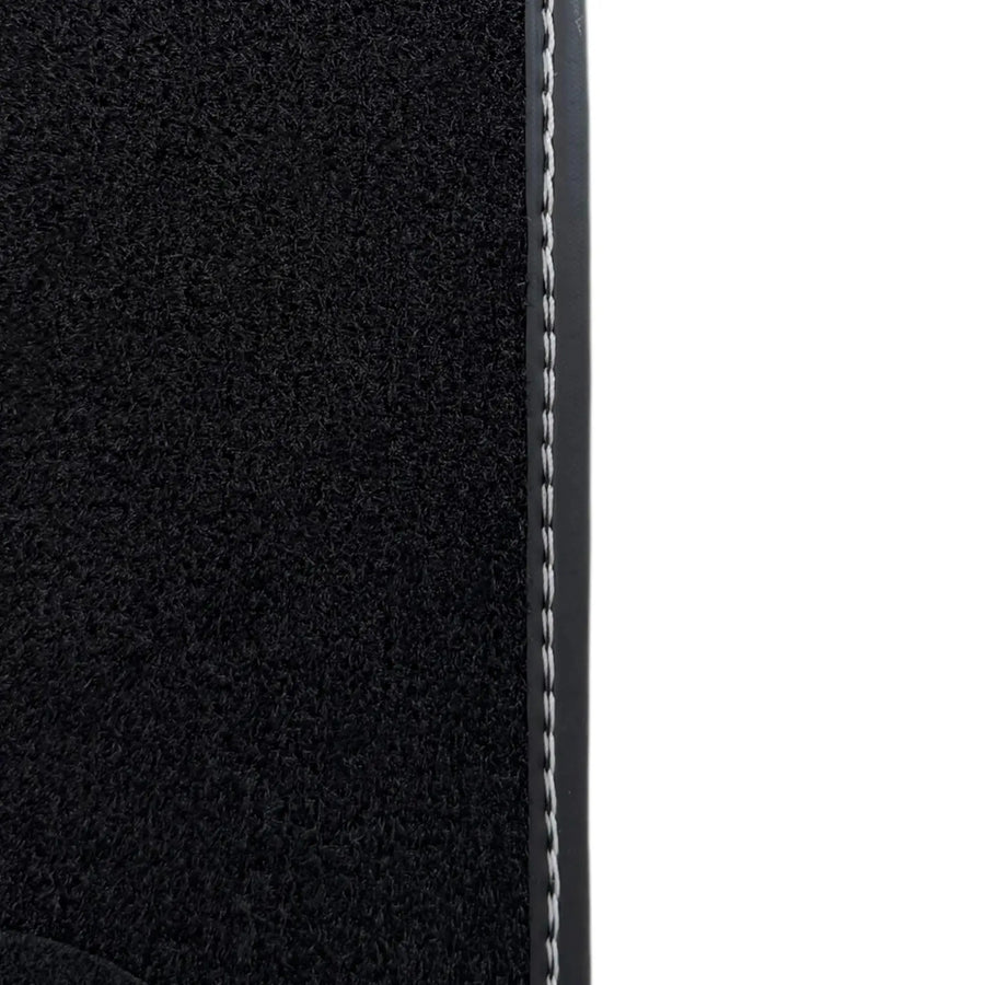 Black Floor Mats for Rolls Royce Phantom Drophead Coupe 2007-2016 with Gray Leather Borders