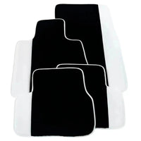Black Floor Mats for Rolls Royce Phantom Drophead Coupe 2007-2016 with White Leather | White Trim
