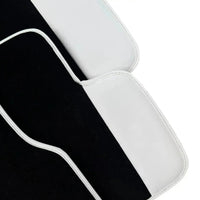 Black Floor Mats for Rolls Royce Phantom Drophead Coupe 2007-2016 with White Leather | White Trim