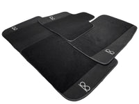 Black Floor Mats For Rolls Royce Phantom VIII (2017-2024) Black Badge Fluorescent Logo