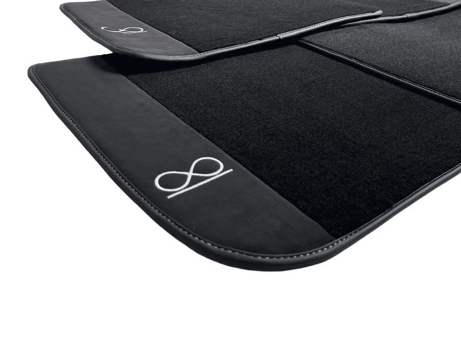 Black Floor Mats For Rolls Royce Phantom VIII (2017-2024) Black Badge Fluorescent Logo