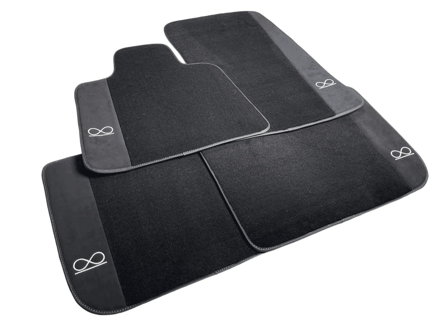 Black Floor Mats For Rolls Royce Phantom VIII (2017-2024) Black Badge Fluorescent Logo