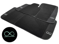 Black Floor Mats For Rolls Royce Phantom VIII (2017-2024) Black Badge Fluorescent Logo