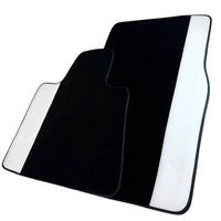 Black Floor Mats for Rolls Royce Phantom VIII (2017-2024) with White Leather