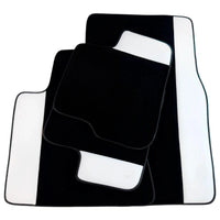 Black Floor Mats for Rolls Royce Phantom VIII (2017-2024) with White Leather