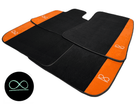 Black Floor Mats For Rolls Royce Spectre (2023-2024) Orange Alcantara Leather - AutoWin